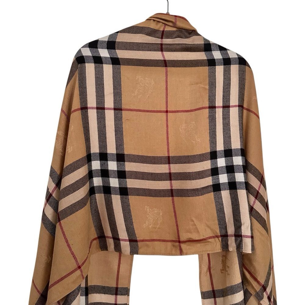 Burberry Cashmere Large Oversized Blanket Wrap Scarf Shawl - Picture 5 of 16